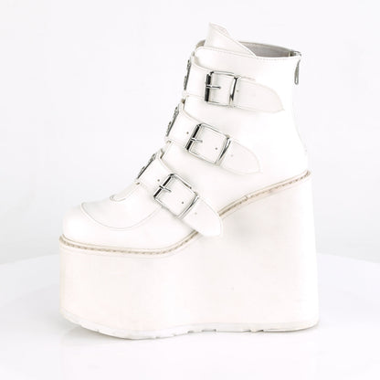 Demonia Cult Signature | "Swing-105" Boots - White Vegan Leather