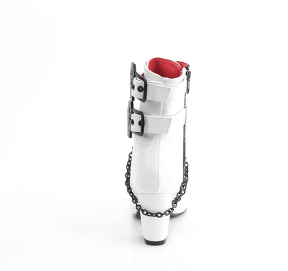 Demonia Cult Essential | "Vivika-128" Boots - White Vegan Leather