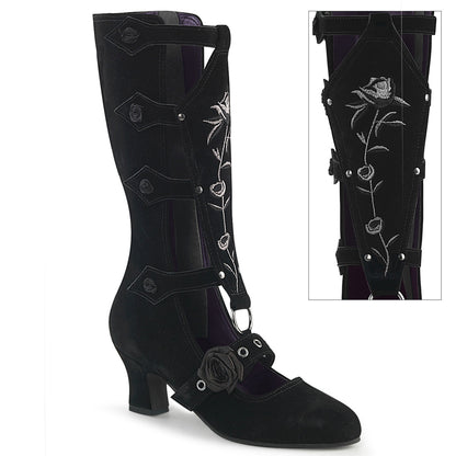 Demonia Cult Quality | "Whimsy-118" Boots - Black Vegan Suede