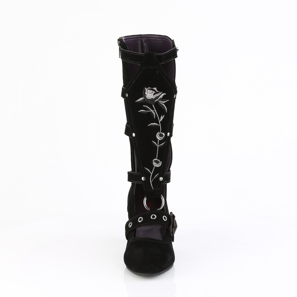 Demonia Cult Quality | "Whimsy-118" Boots - Black Vegan Suede