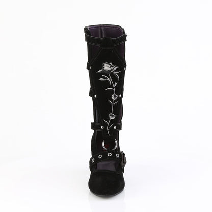 Demonia Cult Quality | "Whimsy-118" Boots - Black Vegan Suede
