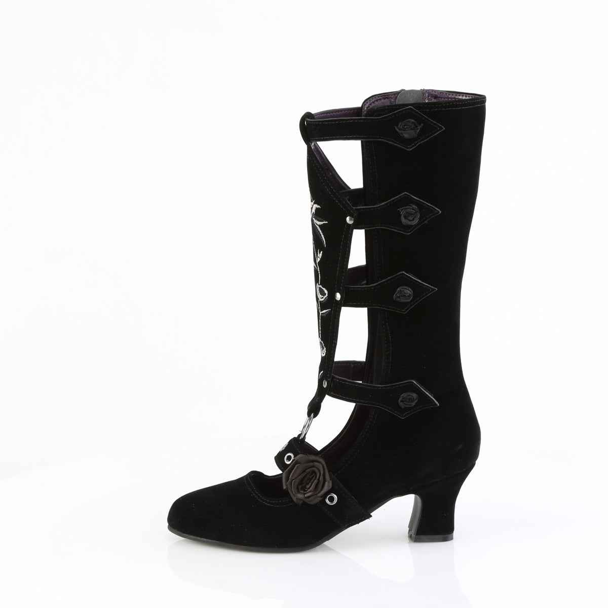 Demonia Cult Quality | "Whimsy-118" Boots - Black Vegan Suede