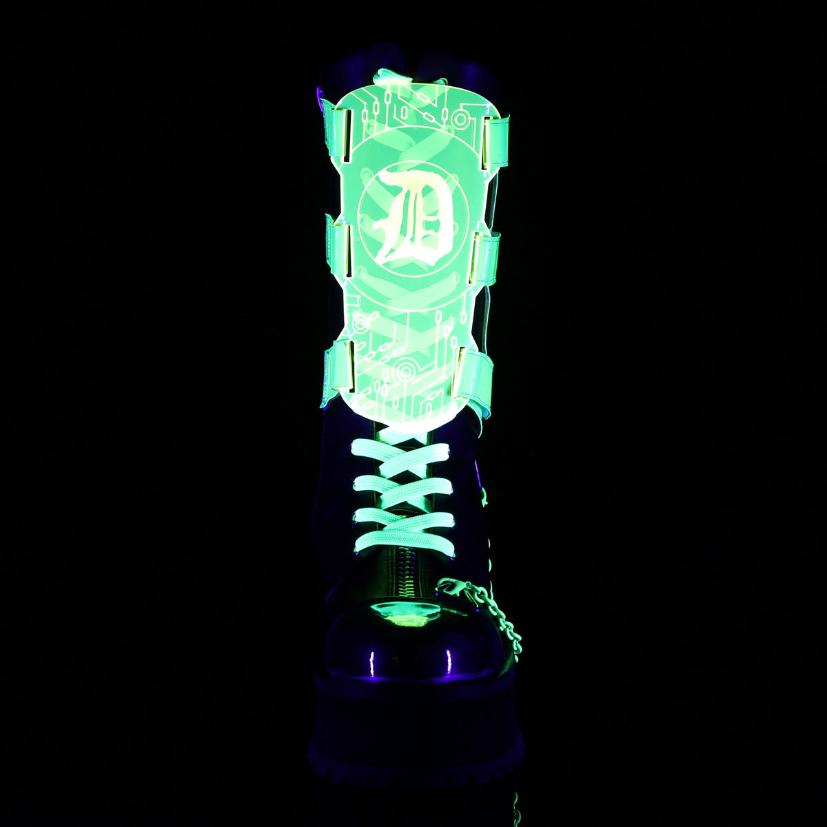 Demonia Cult Exclusive | "Gravedigger-255" Boots - Black Vegan Leather