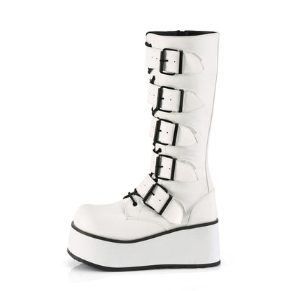Demonia Cult Essential | "Trashville-518" Boots - White Vegan Leather
