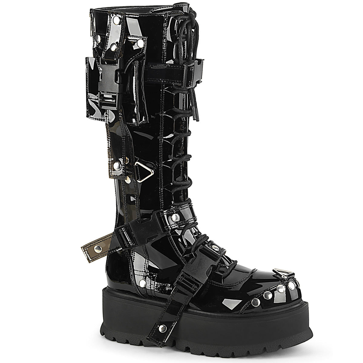 Demonia Cult Everyday | "Slacker-260" Boots - Black Patent