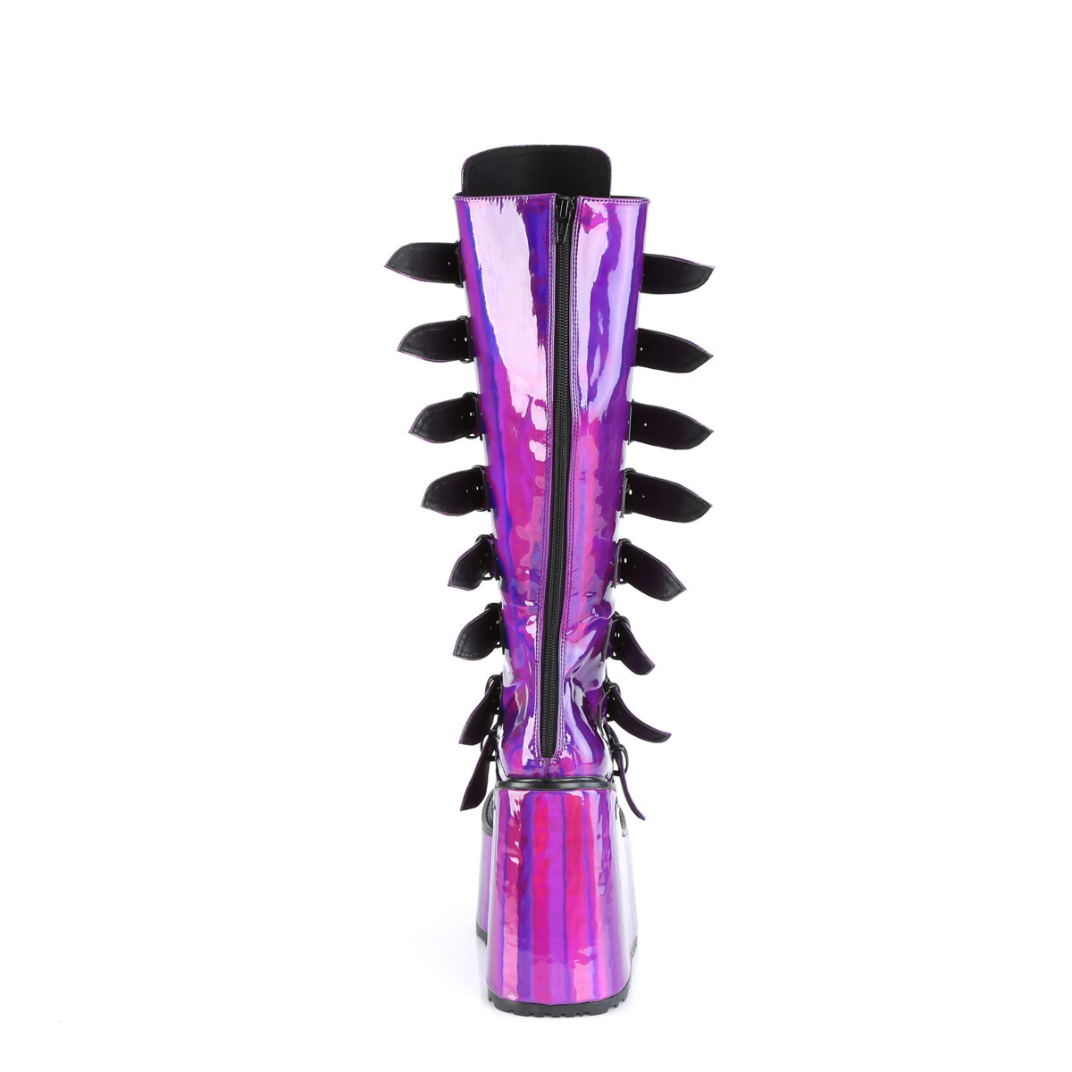 Demonia Cult Great Value | "Swing-815" Boots - Purple Holographic Patent