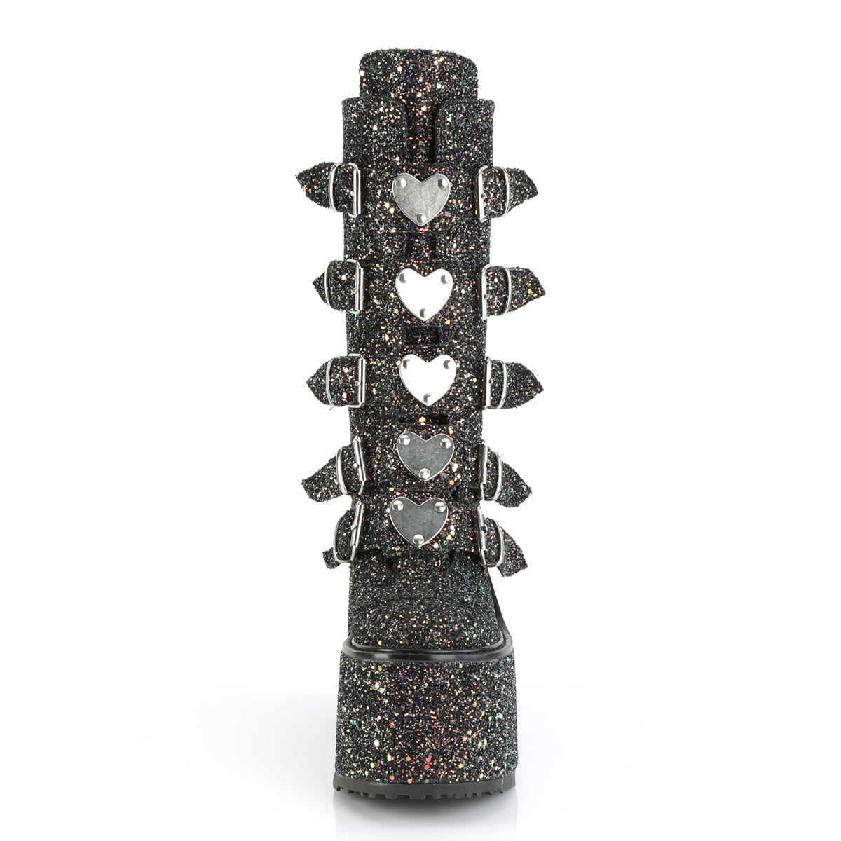 Demonia Cult Latest | "Swing-230G" Boots - Black Multi Glitter