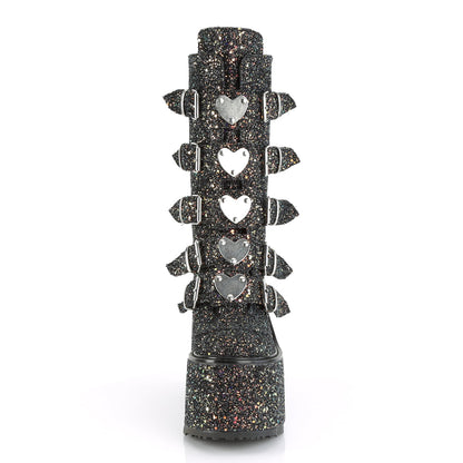 Demonia Cult Latest | "Swing-230G" Boots - Black Multi Glitter