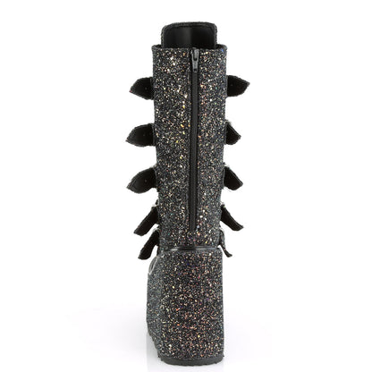 Demonia Cult Latest | "Swing-230G" Boots - Black Multi Glitter