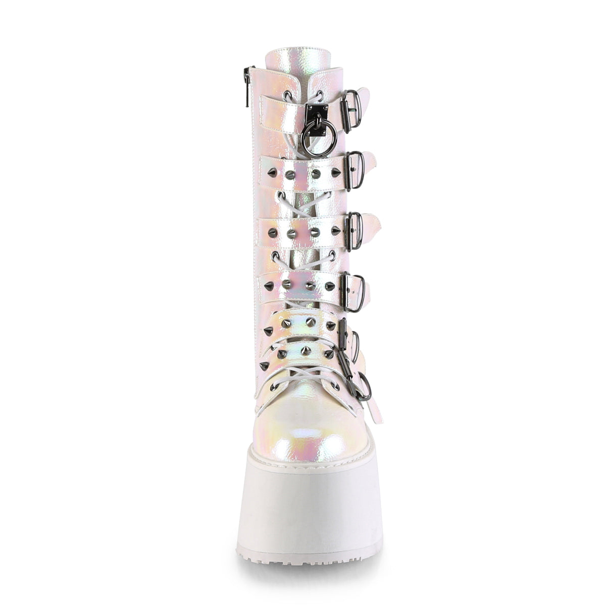 Demonia Cult Quality | "Damned-225" Boots - Pearl Iridescent Vegan Leather