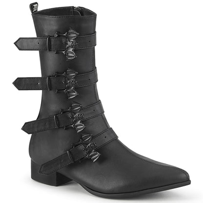 Demonia Cult Signature | "Warlock-110-B" Boots - Black Vegan Leather