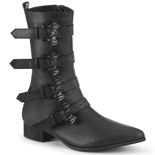 Demonia Cult Signature | "Warlock-110-B" Boots - Black Vegan Leather