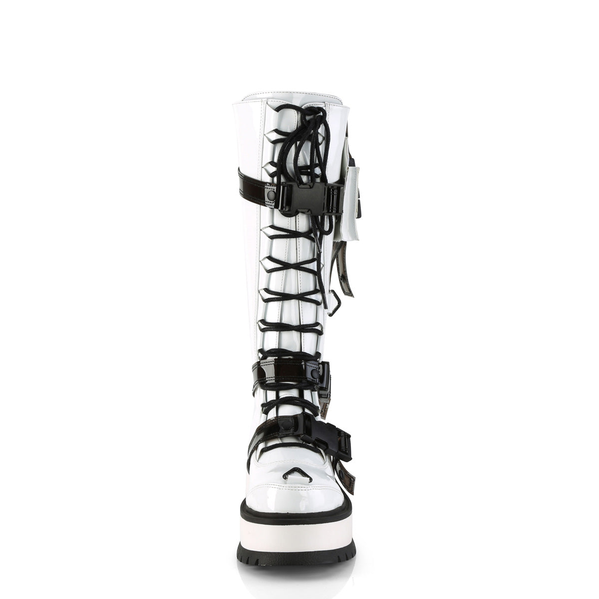 Demonia Cult Classic | "Slacker-260" Boots - White Patent