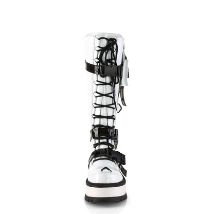 Demonia Cult Classic | "Slacker-260" Boots - White Patent