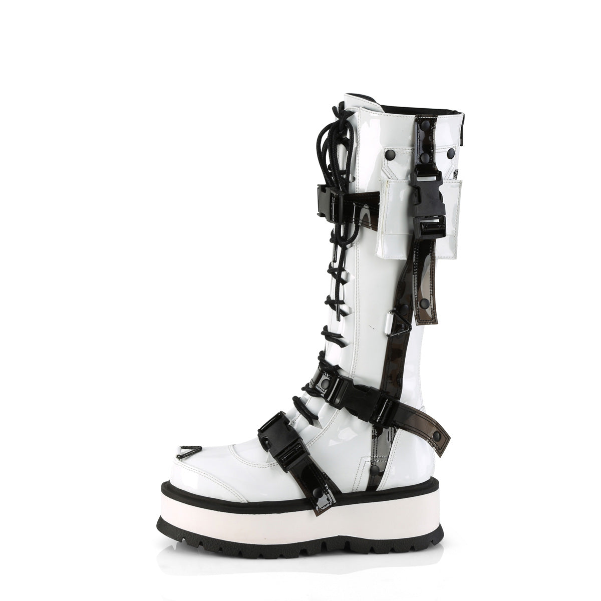 Demonia Cult Classic | "Slacker-260" Boots - White Patent