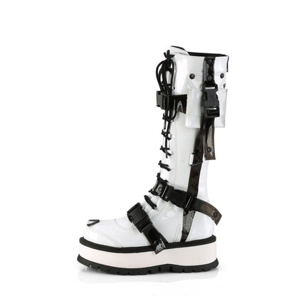 Demonia Cult Classic | "Slacker-260" Boots - White Patent