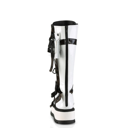 Demonia Cult Classic | "Slacker-260" Boots - White Patent