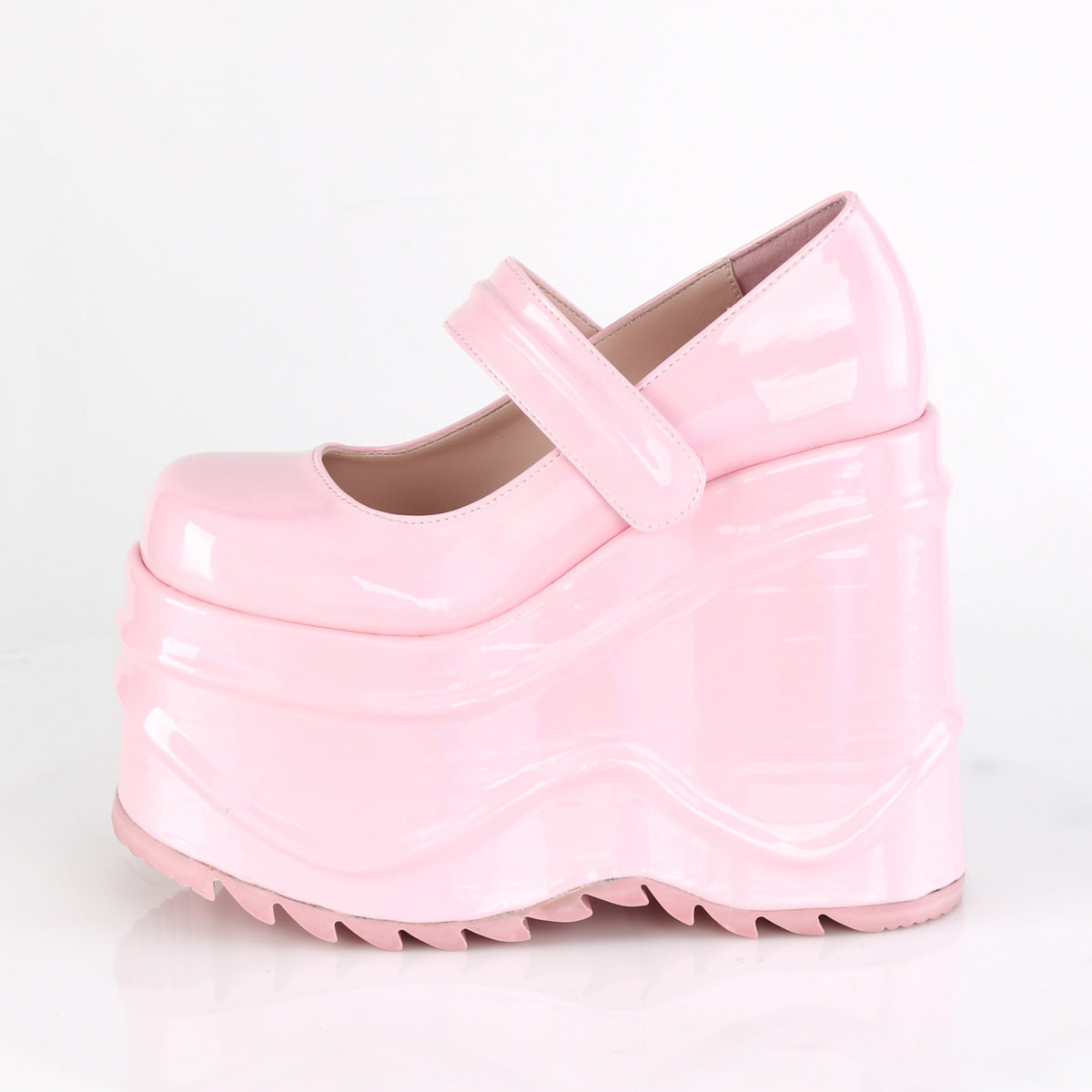 Demonia Cult Everyday | "Wave-32" Platforms - Baby Pink Hologram