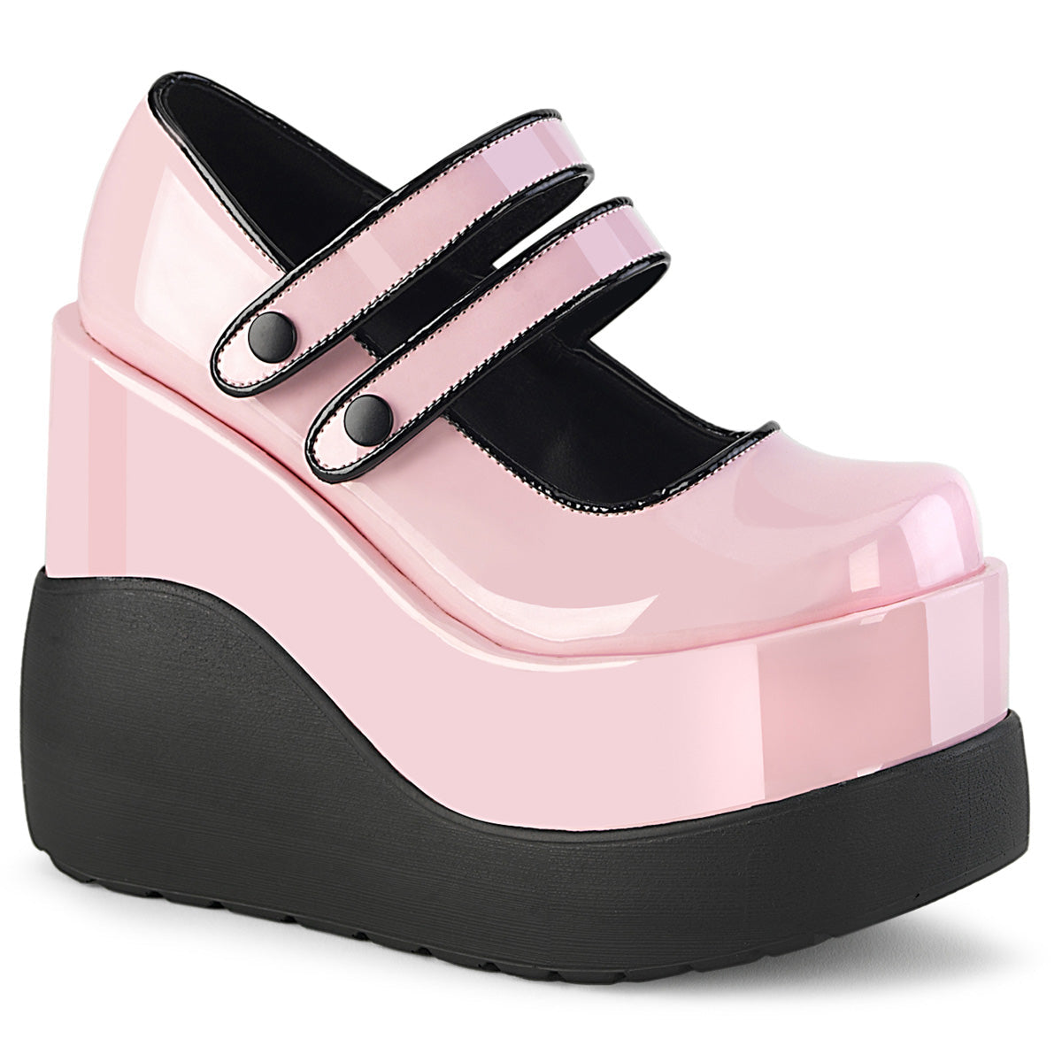 Demonia Cult Value | "Void-37" Platforms - Baby Pink Patent