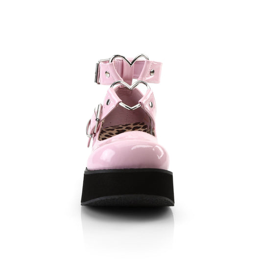 Demonia Cult Latest | "Sprite-02" Platforms - Baby Pink Patent