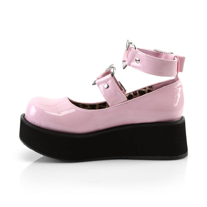 Demonia Cult Latest | "Sprite-02" Platforms - Baby Pink Patent