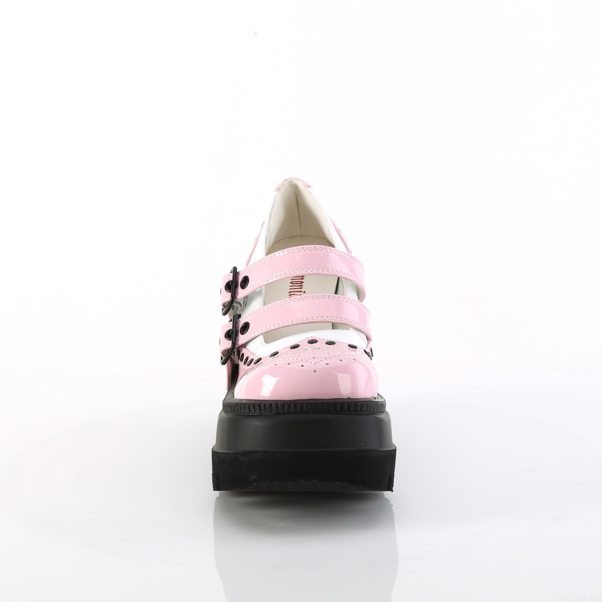 Demonia Cult Quality | "Shaker-27" Platforms - Baby Pink-White Patent