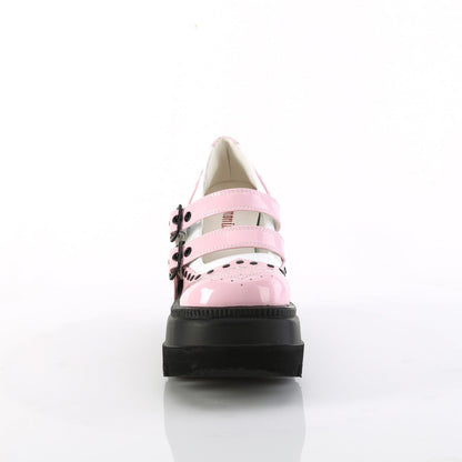 Demonia Cult Quality | "Shaker-27" Platforms - Baby Pink-White Patent