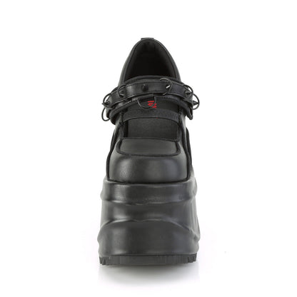 Demonia Cult Exclusive | "Wave-48" Pumps - Black Vegan Leather