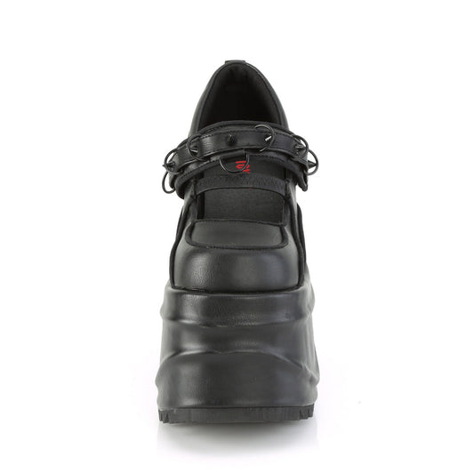 Demonia Cult Exclusive | "Wave-48" Pumps - Black Vegan Leather