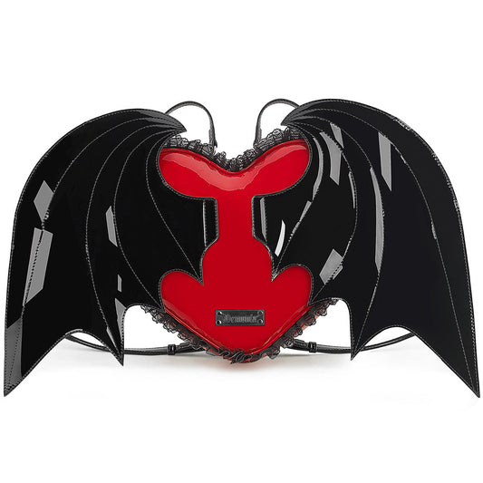 Demonia Cult Exclusive | Patent Heart Batwing Backpack