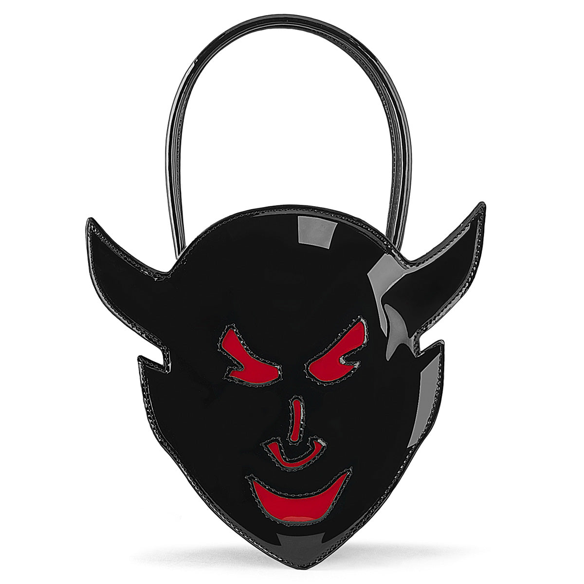 Demonia Cult Essential | Patent Devil Head Handbag