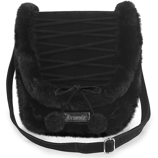 Demonia Cult Signature | Faux Fur Crossbody Bag