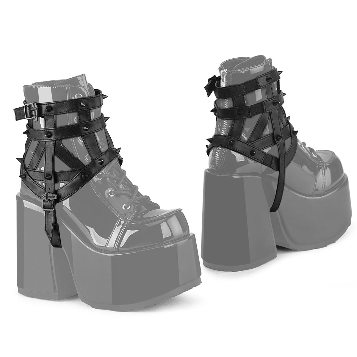 Demonia Cult Latest | Cage Boot Harness (Pair)