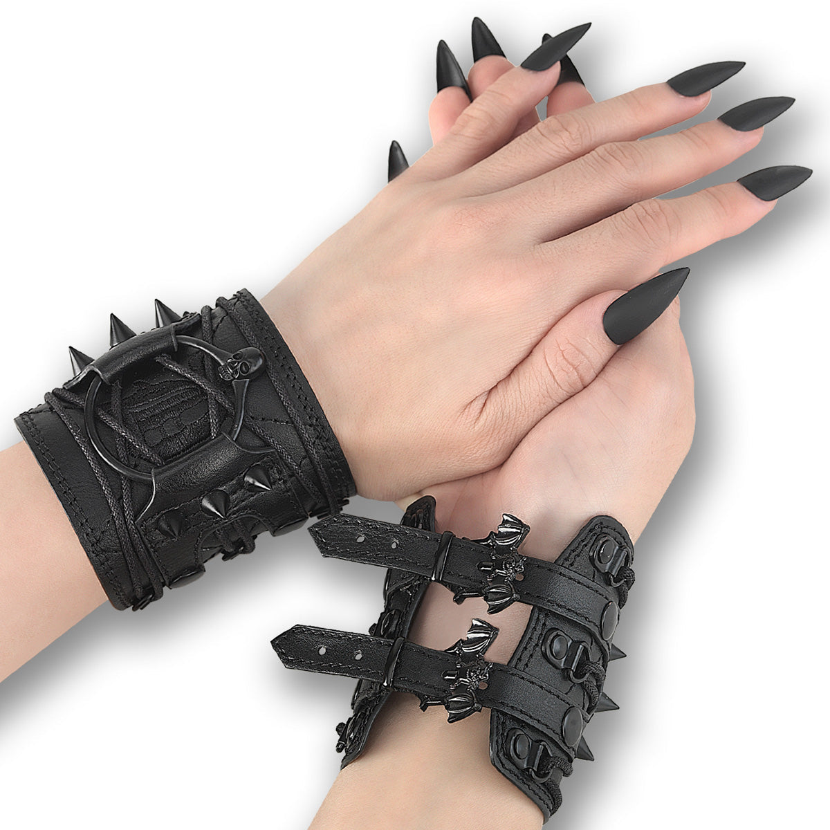 Demonia Cult Essential | Spiked Wrist Cuff (Pair)