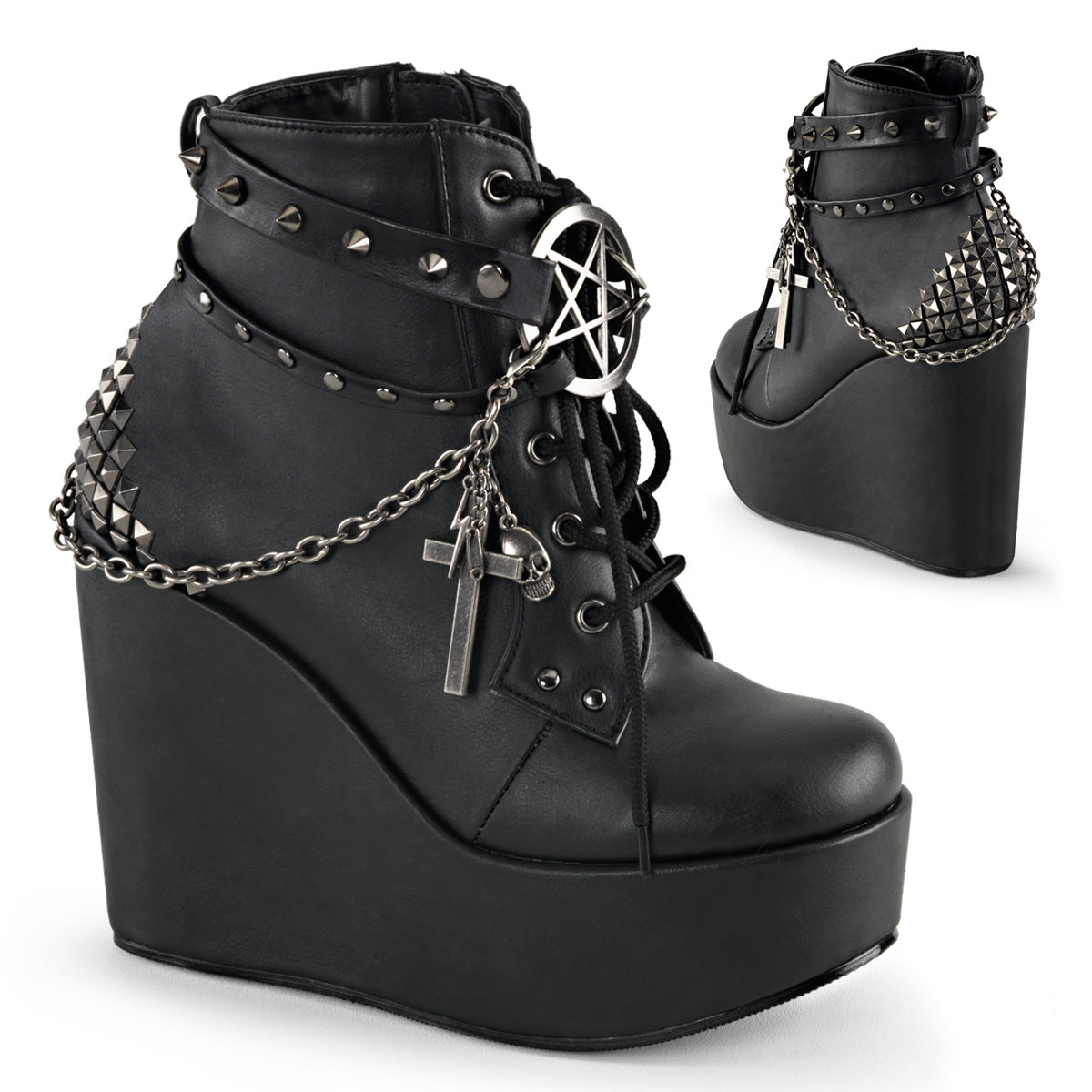 Demonia Cult Exclusive | "Poison-101" Boots - Black Vegan Leather