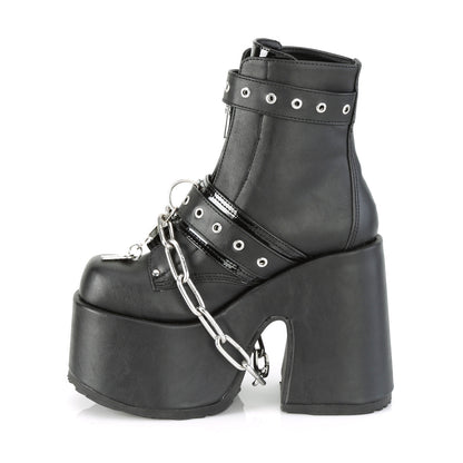 Demonia Cult Classic | "Camel-205" Boots - Black Vegan Leather