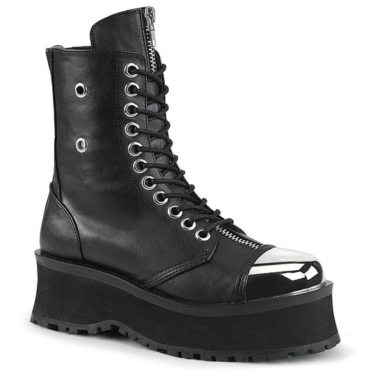 Demonia Cult Everyday | "Gravedigger-10" Boots - Black Vegan Leather