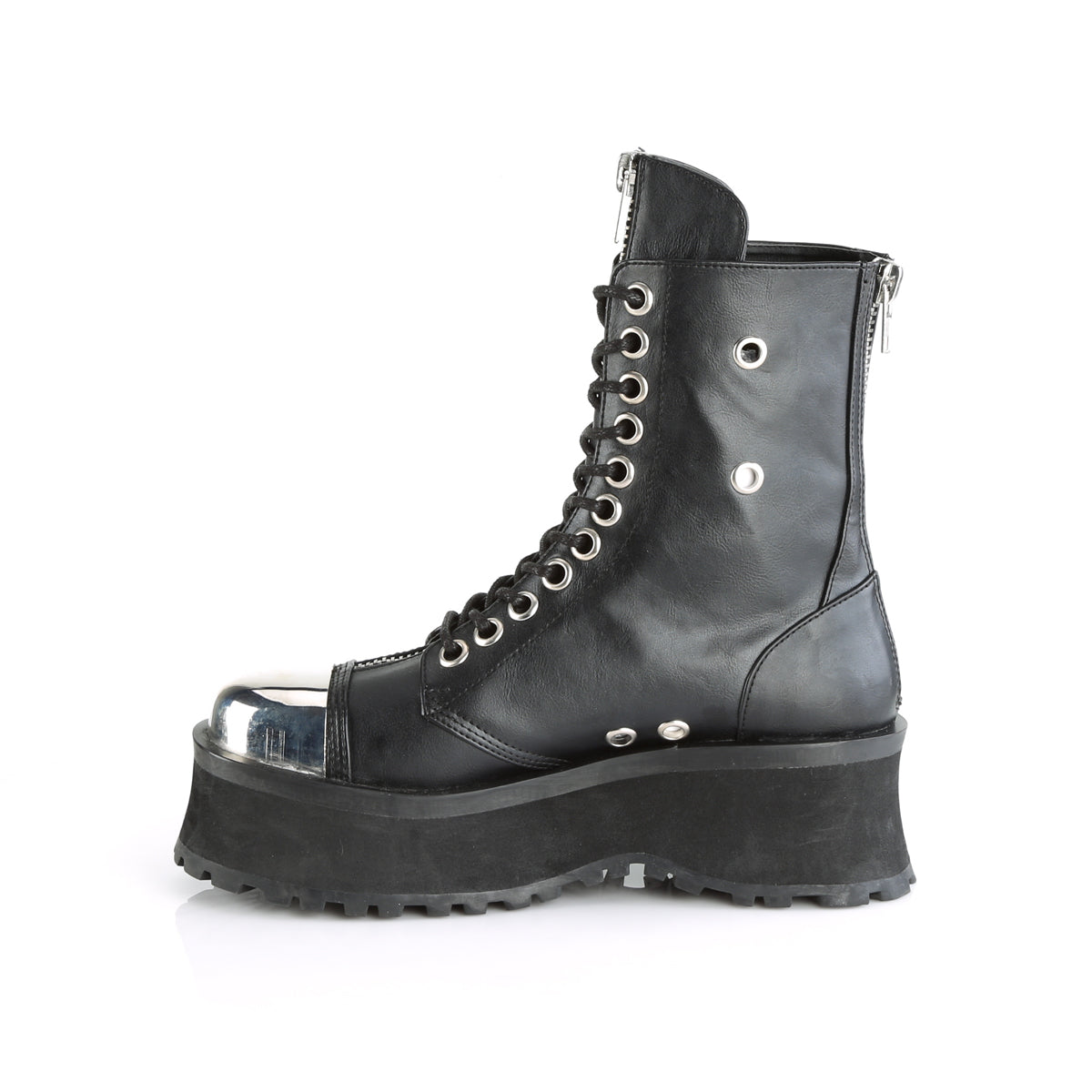 Demonia Cult Everyday | "Gravedigger-10" Boots - Black Vegan Leather
