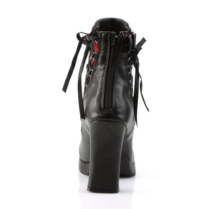 Demonia Cult Quality | "Crypto-51" Boots - Black-Red Lace Vegan Leather