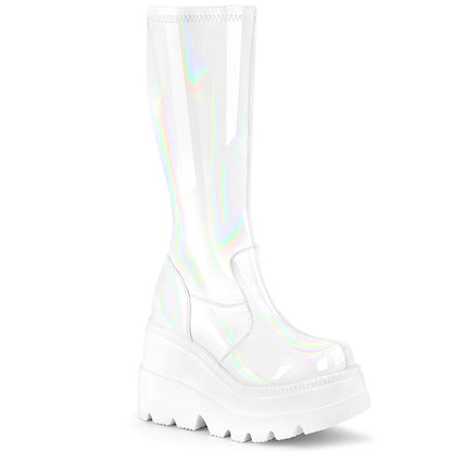 Demonia Cult Essential | "Shaker-65" Boots - White Hologram