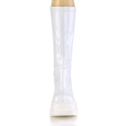 Demonia Cult Essential | "Shaker-65" Boots - White Hologram