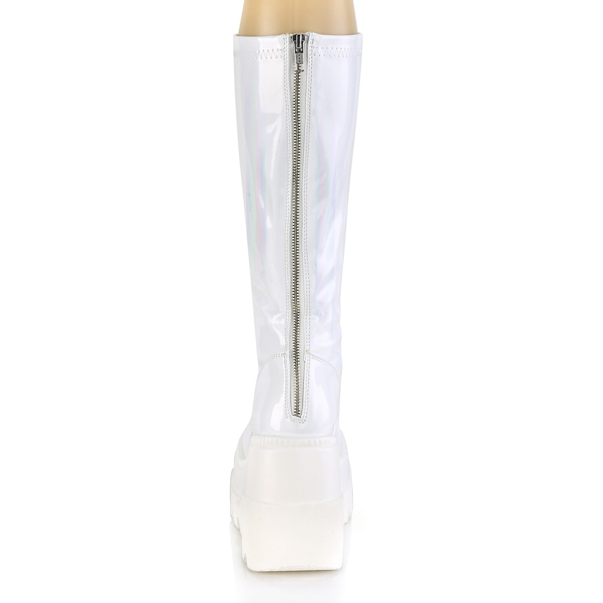 Demonia Cult Essential | "Shaker-65" Boots - White Hologram