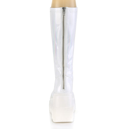 Demonia Cult Essential | "Shaker-65" Boots - White Hologram