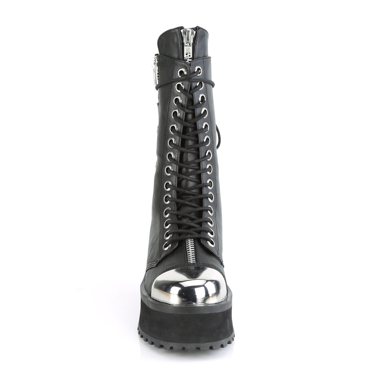 Demonia Cult Everyday | "Gravedigger-14" Platforms - Black Vegan Leather