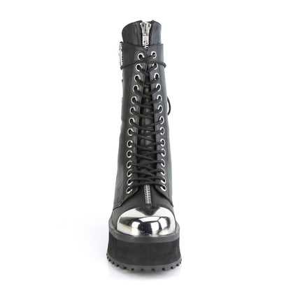 Demonia Cult Everyday | "Gravedigger-14" Platforms - Black Vegan Leather