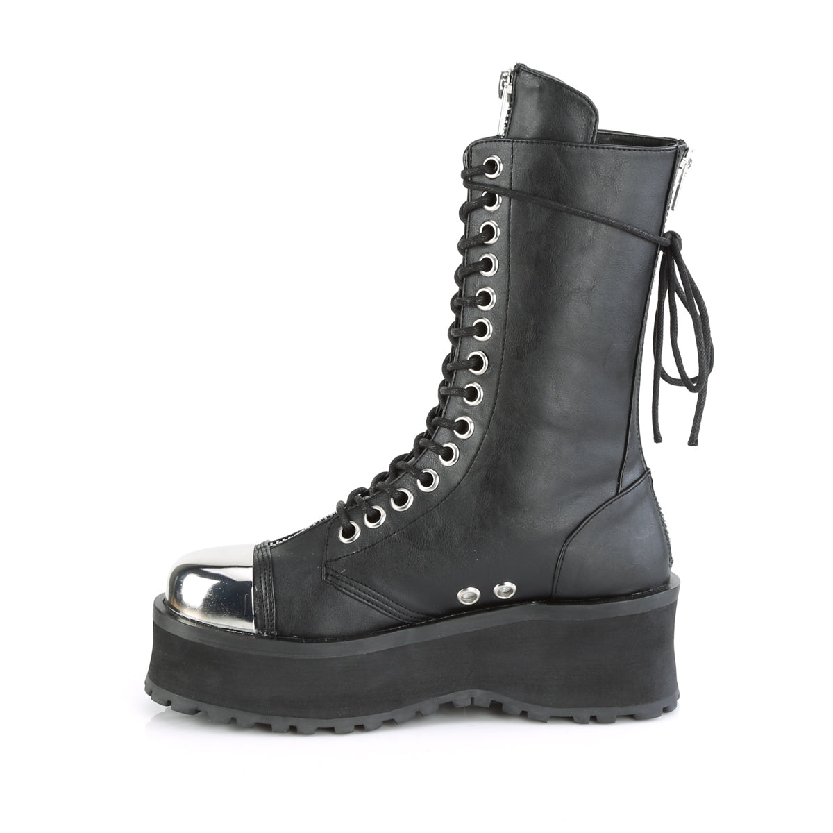 Demonia Cult Everyday | "Gravedigger-14" Platforms - Black Vegan Leather