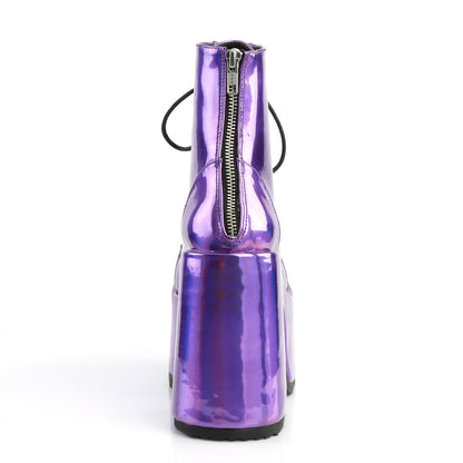 Demonia Cult Value | "Camel-203" Boots - Purple Hologram Vegan Leather