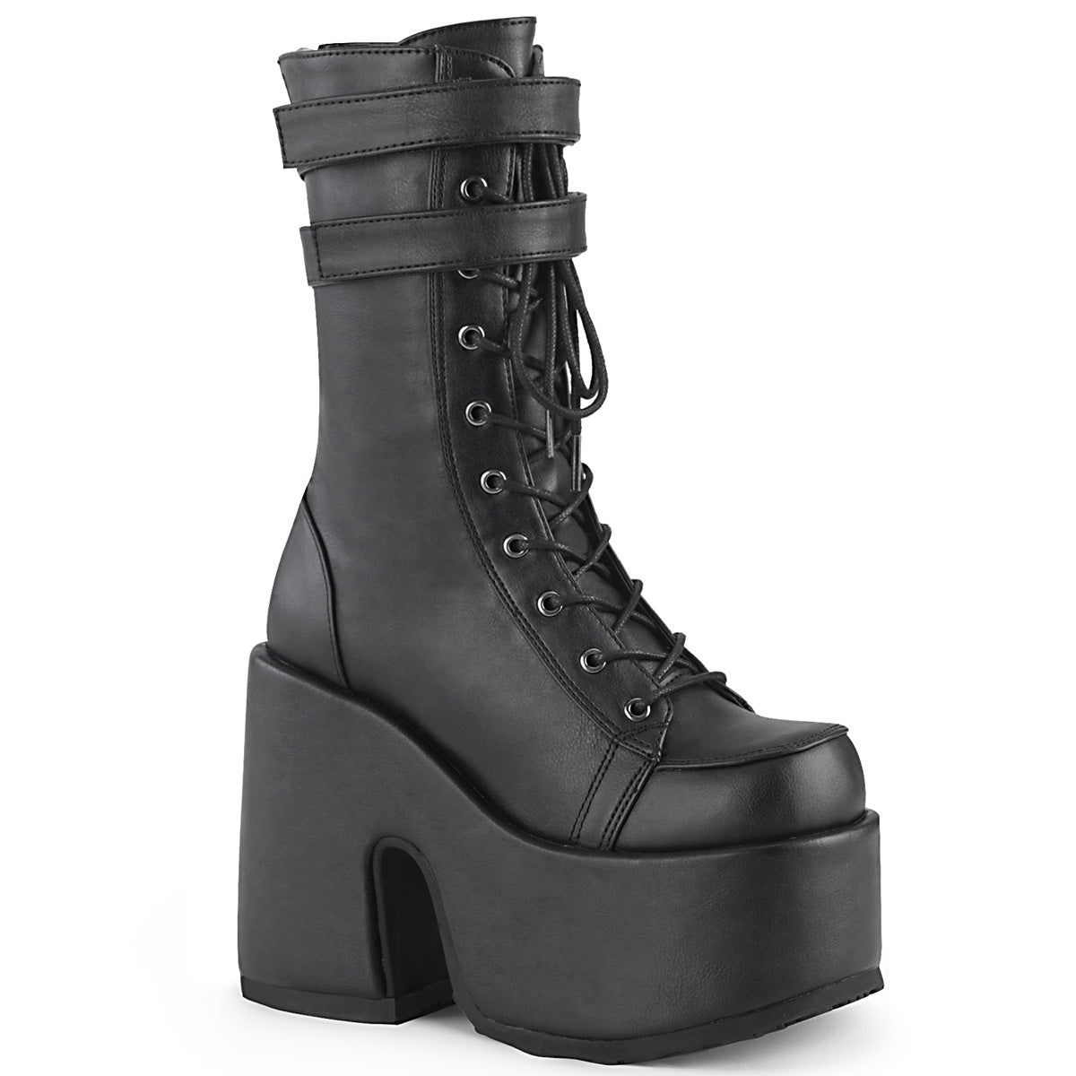 Demonia Cult Latest | "Camel-250" Boots - Black Vegan Leather