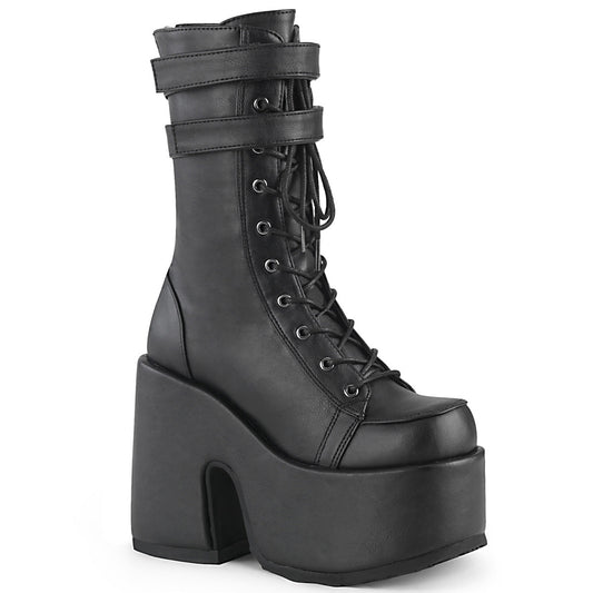 Demonia Cult Latest | "Camel-250" Boots - Black Vegan Leather
