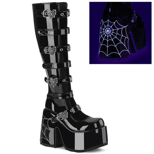 Demonia Cult Quality | "Camel-223" Boots - Black Patent